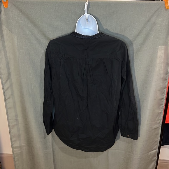 J Crew Embroidered Bib Peasant Top in Black, size 4 - Picture 10 of 11